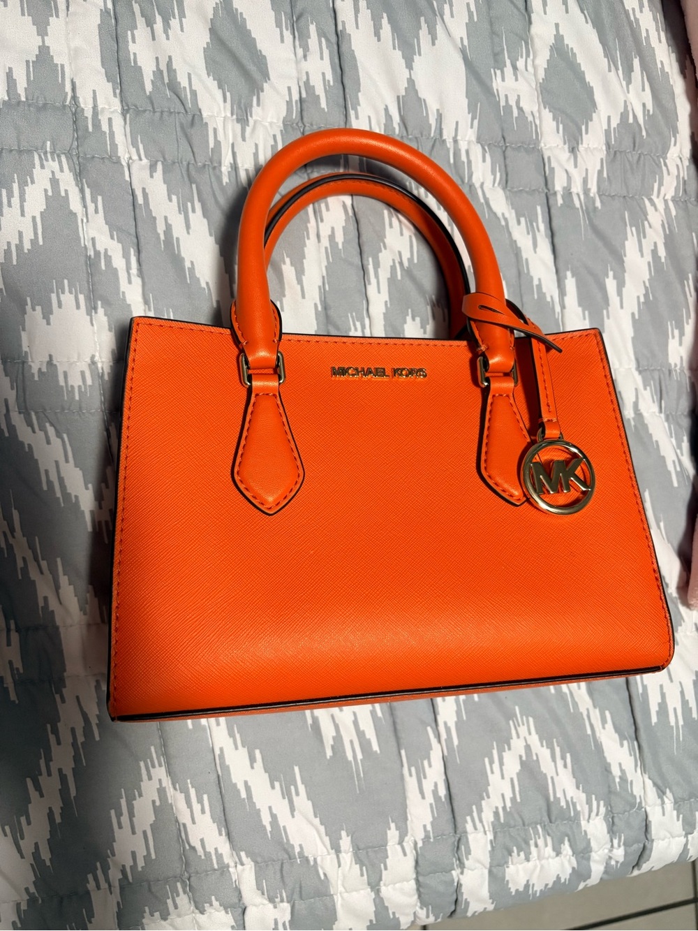 Michael Kors Bright Orange Saffiano Leather Satchel